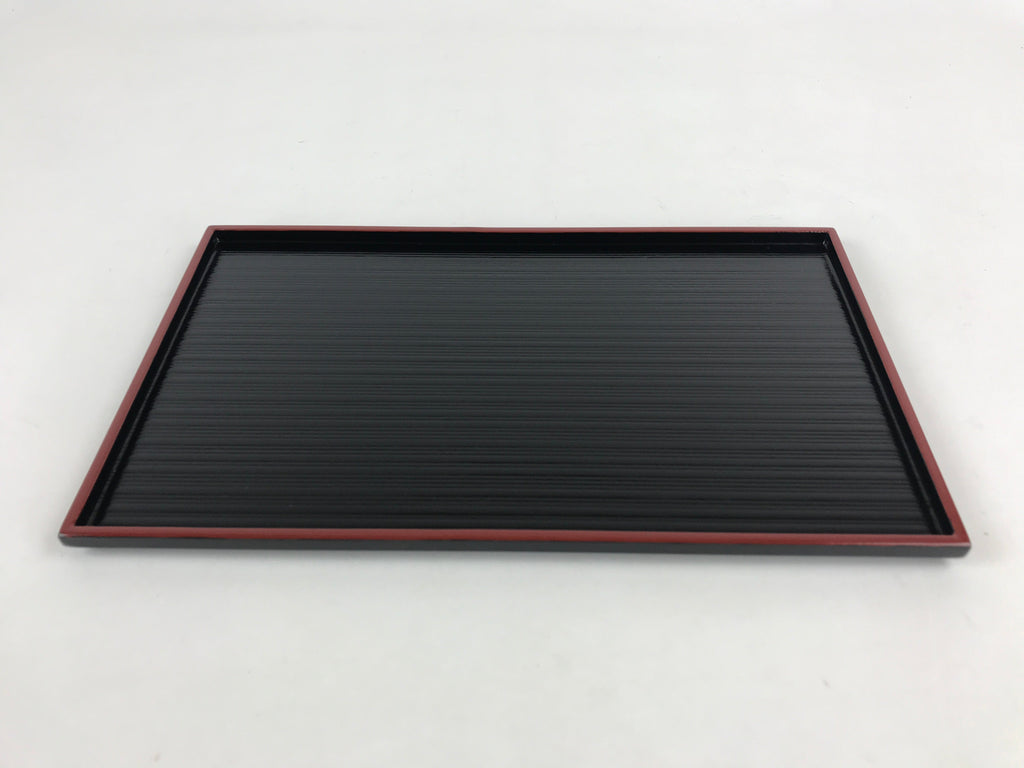 Japanese Lacquered Wooden Serving Tray Vtg Obon Small Red Black Tea Snacks L1