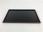 Japanese Lacquered Wooden Serving Tray Vtg Obon Small Red Black Tea Snacks L1