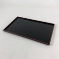 Japanese Lacquered Wooden Serving Tray Vtg Obon Small Red Black Tea Snacks L1