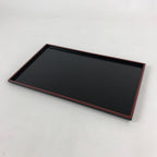Japanese Lacquered Wooden Serving Tray Vtg Obon Small Red Black Tea Snacks L1