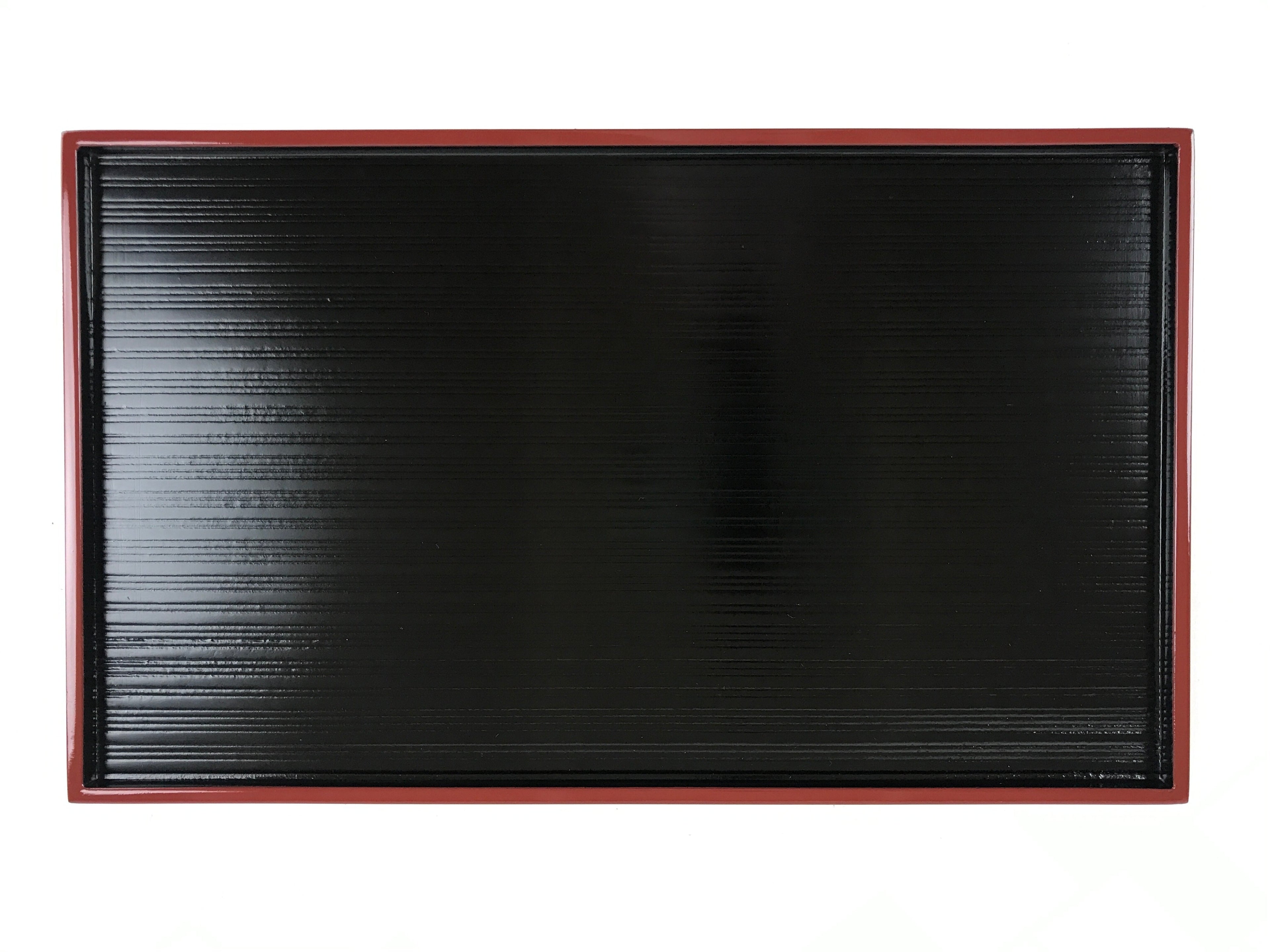 Japanese Lacquered Wooden Serving Tray Vtg Obon Small Red Black Tea Snacks L2