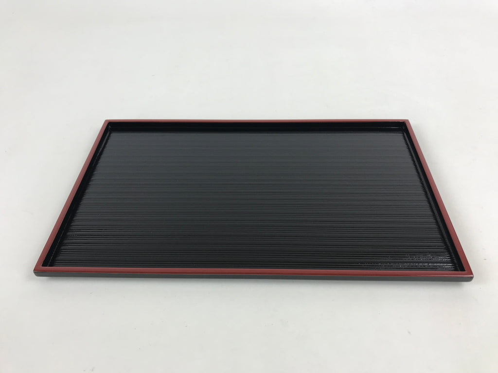 Japanese Lacquered Wooden Serving Tray Vtg Obon Small Red Black Tea Snacks L2
