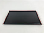 Japanese Lacquered Wooden Serving Tray Vtg Obon Small Red Black Tea Snacks L2
