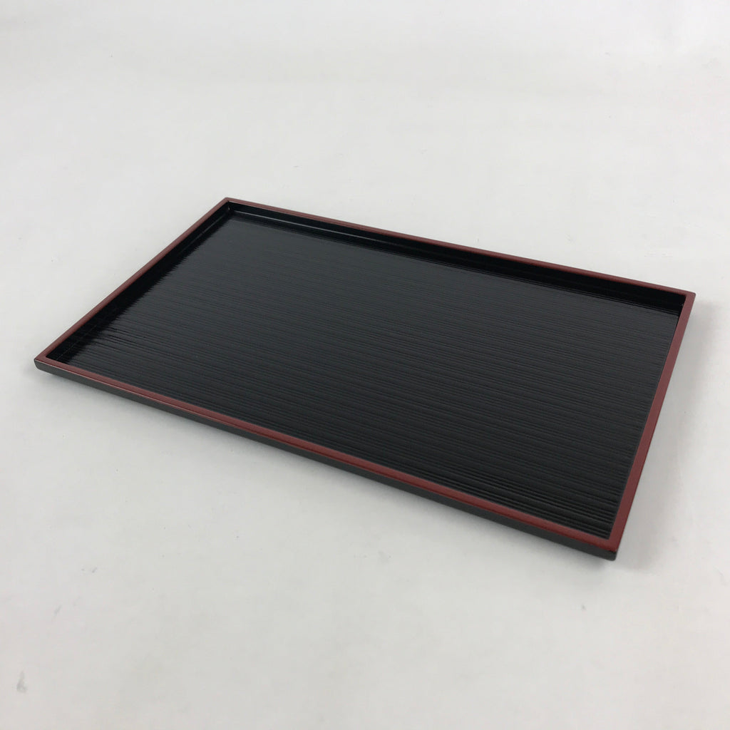 Japanese Lacquered Wooden Serving Tray Vtg Obon Small Red Black Tea Snacks L2