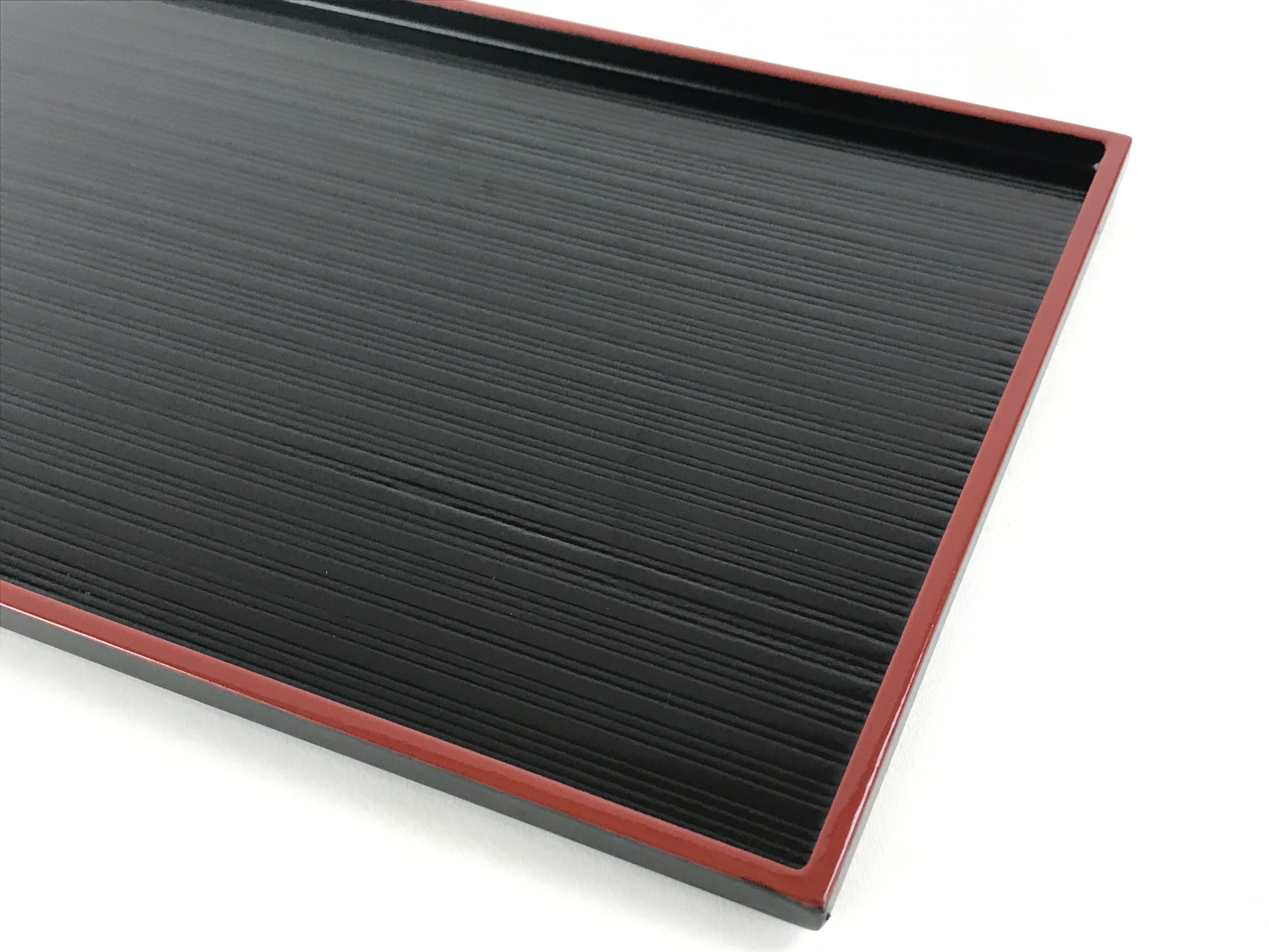 Japanese Lacquered Wooden Serving Tray Vtg Obon Small Red Black Tea Snacks UR999
