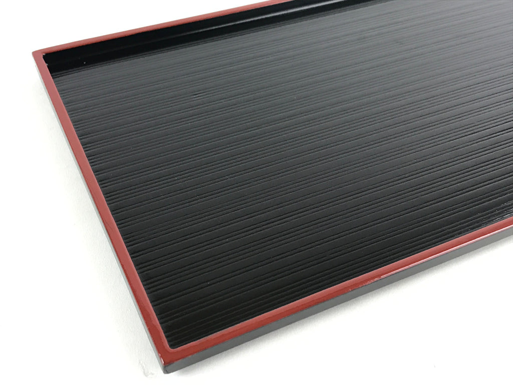 Japanese Lacquered Wooden Serving Tray Vtg Obon Small Red Black Tea Snacks UR999