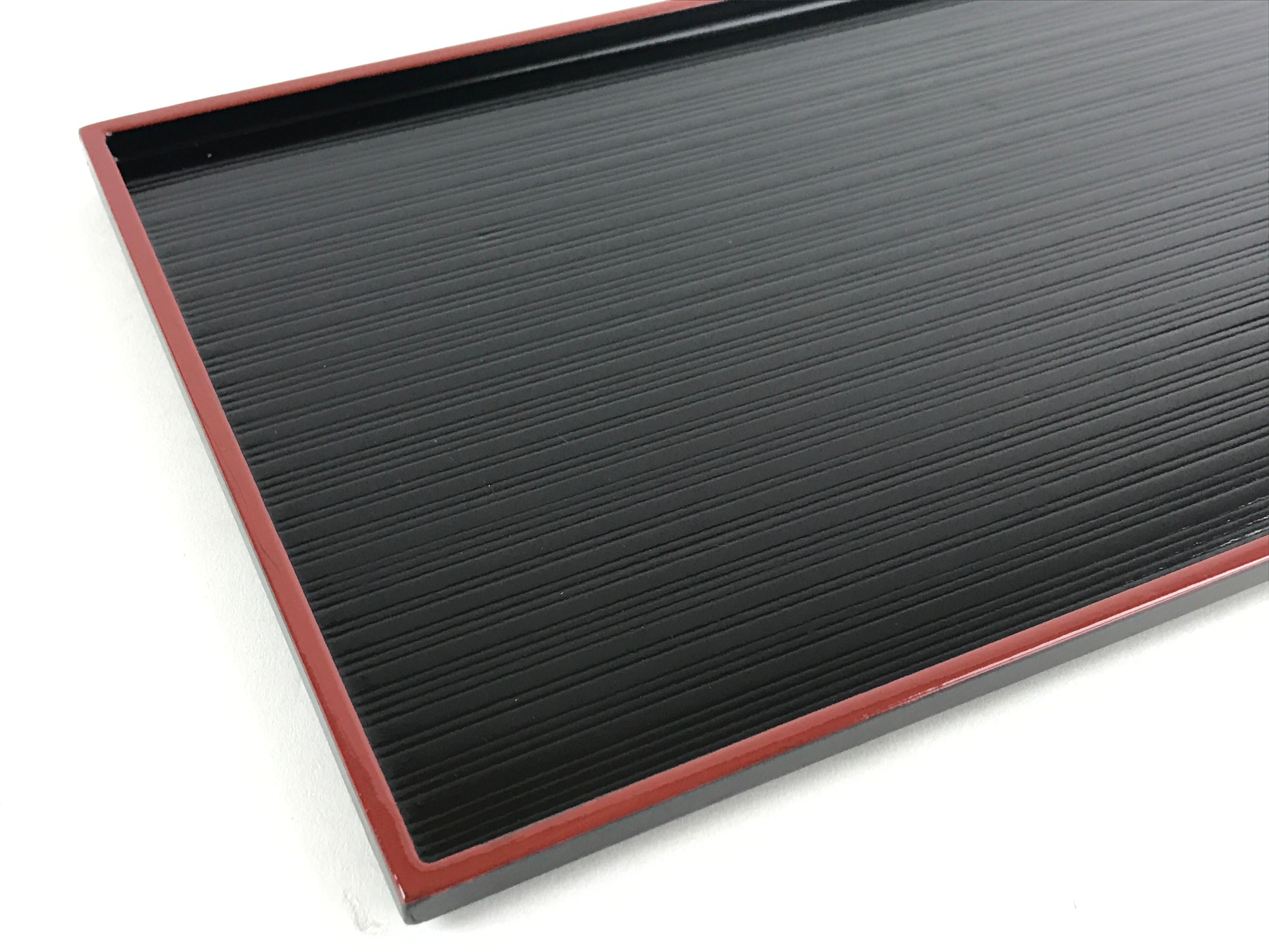 Japanese Lacquered Wooden Serving Tray Vtg Obon Small Red Black Tea Snacks UR999