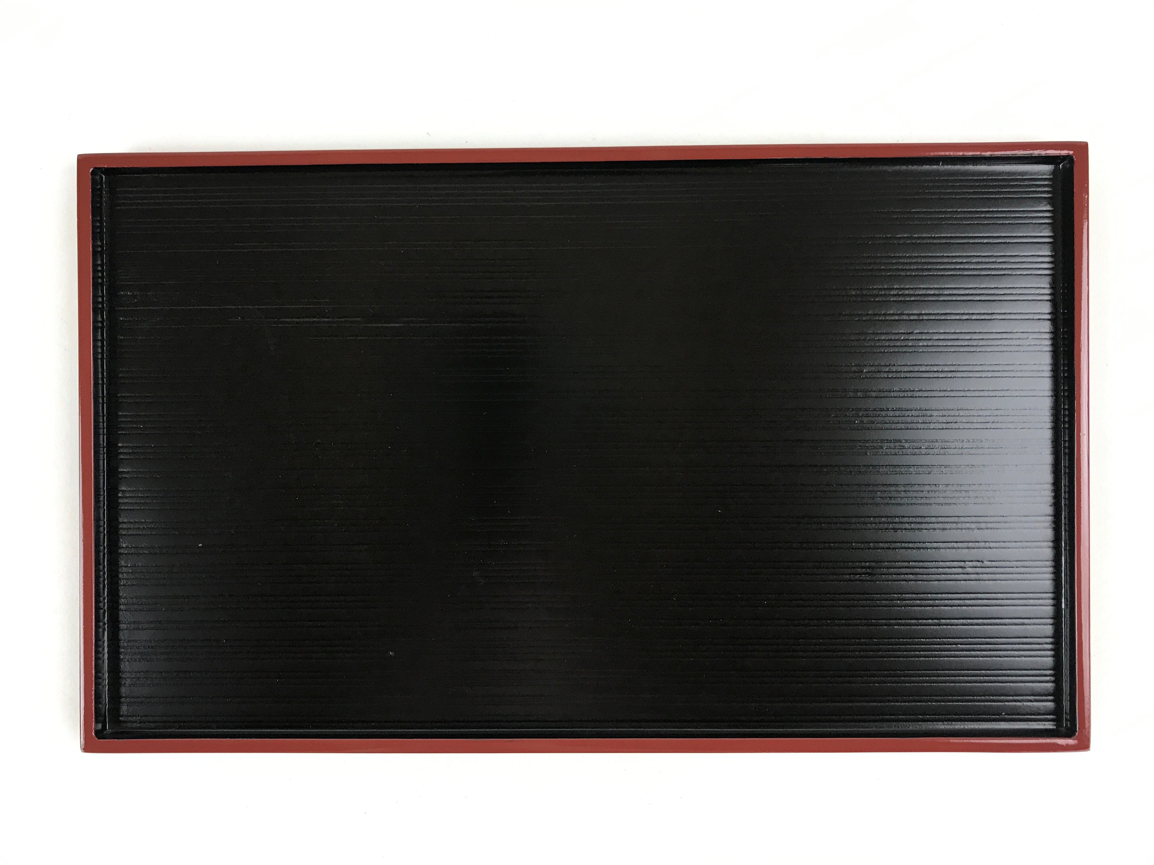 Japanese Lacquered Wooden Serving Tray Vtg Obon Small Red Black Tea Snacks UR999