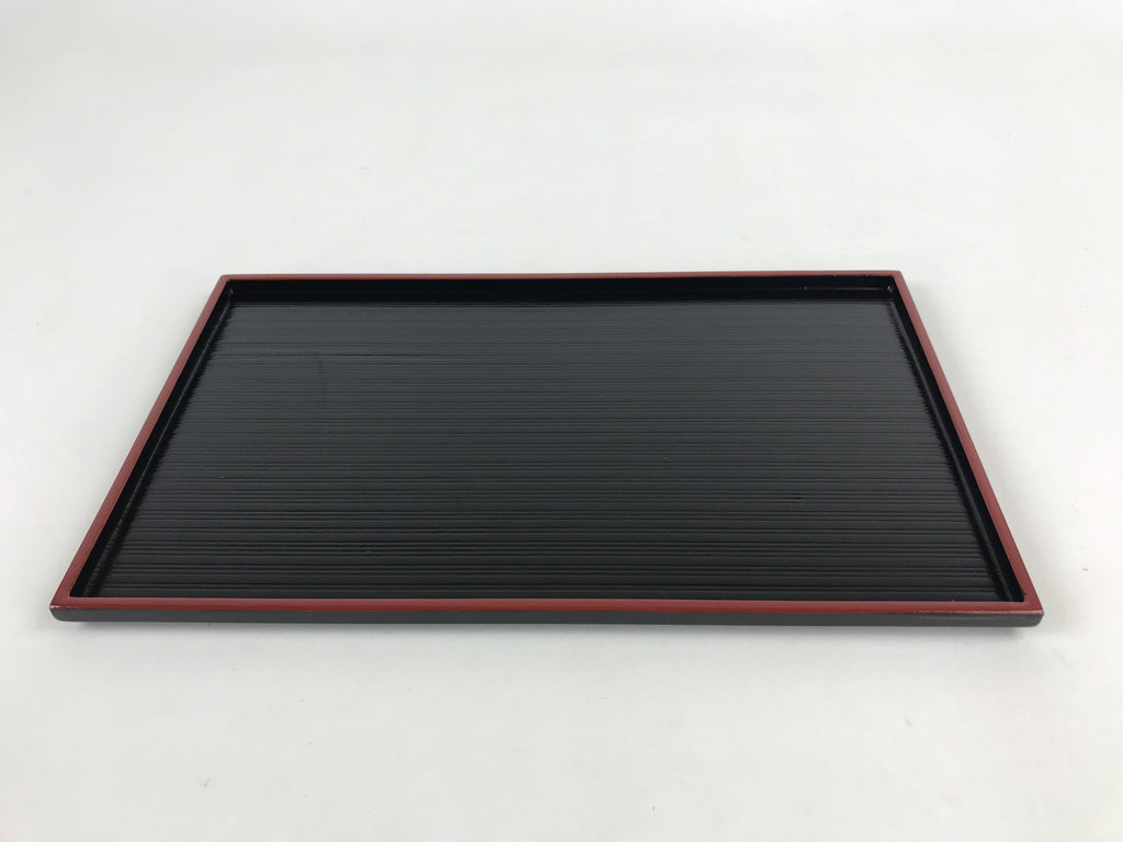 Japanese Lacquered Wooden Serving Tray Vtg Obon Small Red Black Tea Snacks UR999