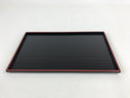 Japanese Lacquered Wooden Serving Tray Vtg Obon Small Red Black Tea Snacks UR999
