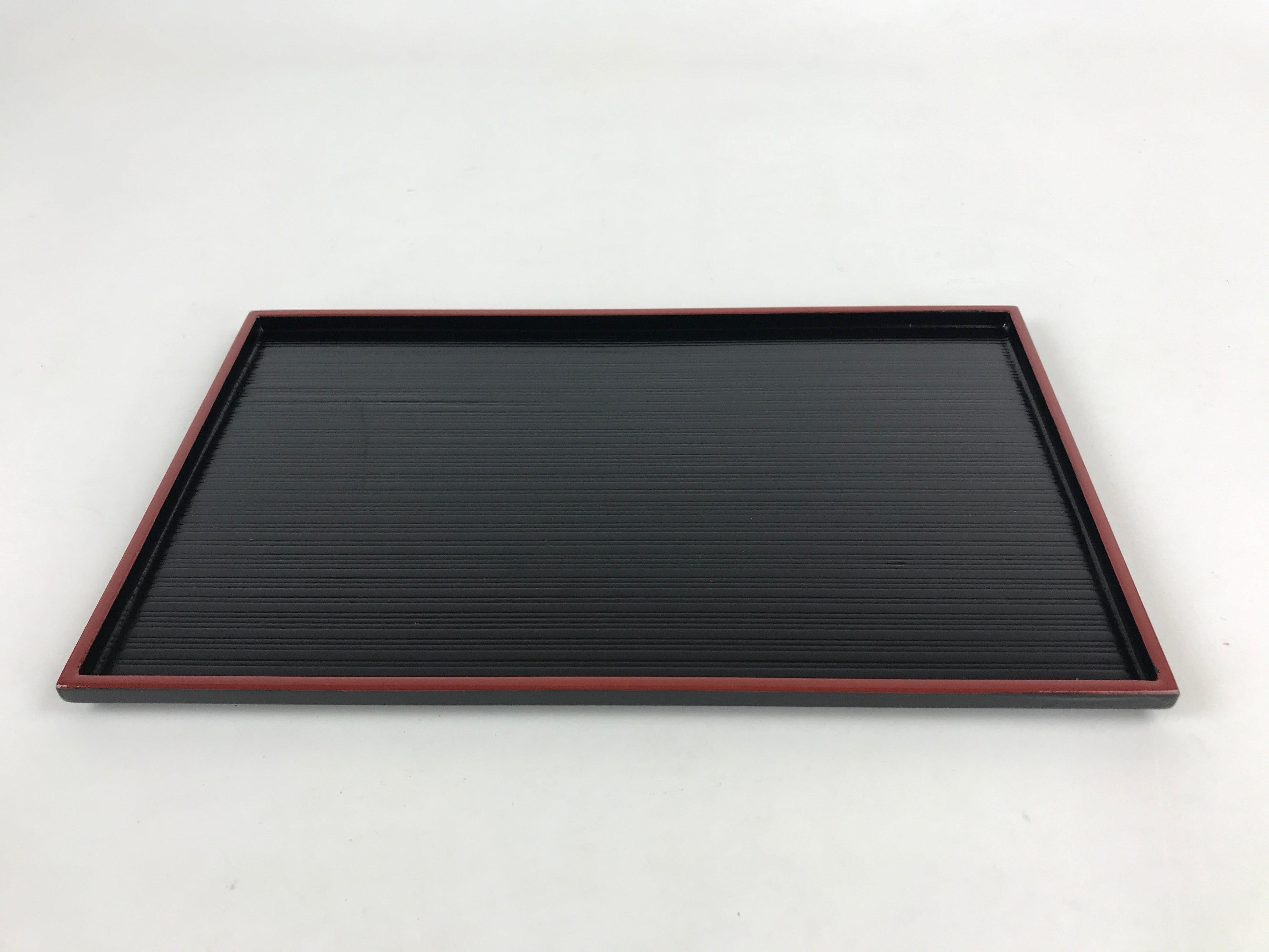 Japanese Lacquered Wooden Serving Tray Vtg Obon Small Red Black Tea Snacks UR999