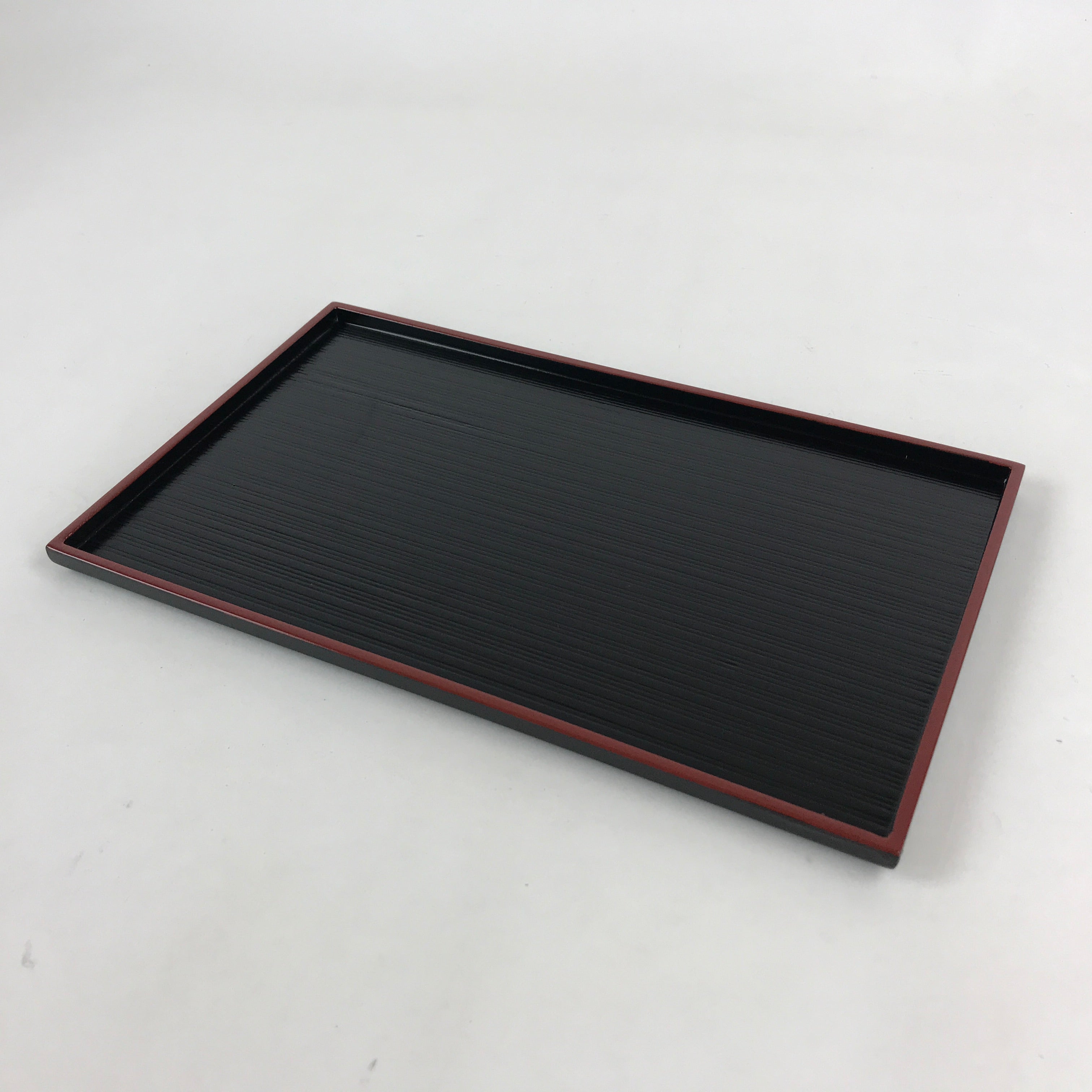 Japanese Lacquered Wooden Serving Tray Vtg Obon Small Red Black Tea Snacks UR999