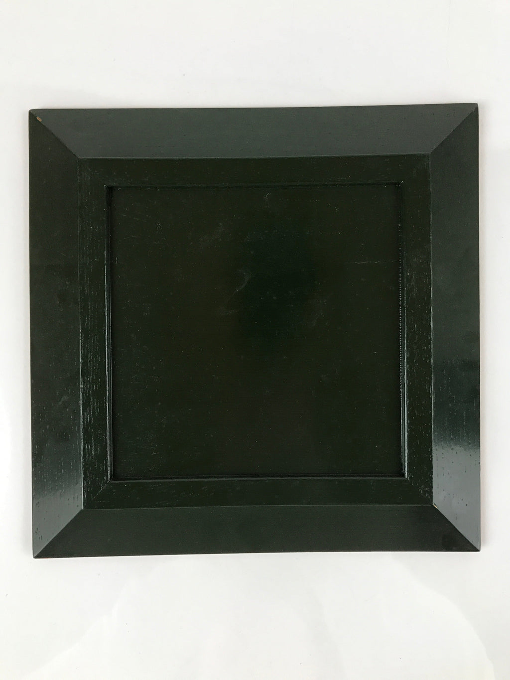 Japanese Lacquered Wooden Serving Tray Vtg Plate Square Dark Green Red LWB92