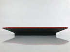 Japanese Lacquered Wooden Serving Tray Vtg Plate Square Dark Green Red LWB92