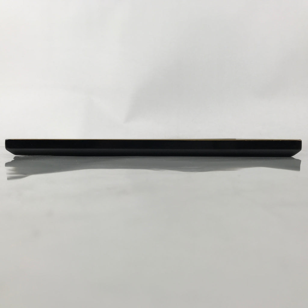 Japanese Lacquered Wooden Serving Tray Vtg Rectangle Obon Black Gold L416