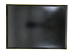 Japanese Lacquered Wooden Serving Tray Vtg Rectangle Obon Black Gold L416