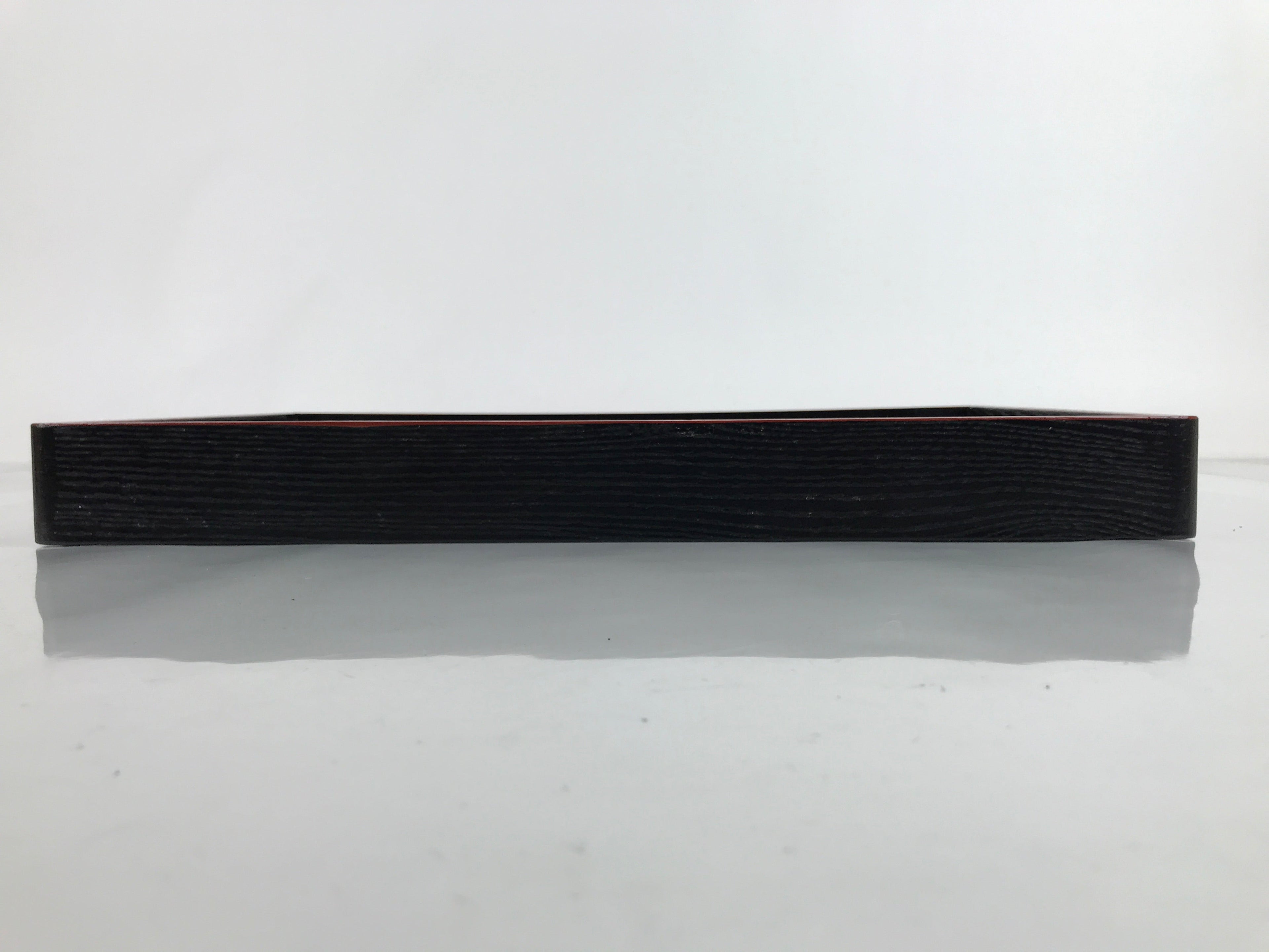 Japanese Lacquered Wooden Serving Tray Vtg Rectangle Obon Red Black L287