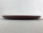 Japanese Lacquered Wooden Serving Tray Vtg Round Brown Obon Party Tray LWB69