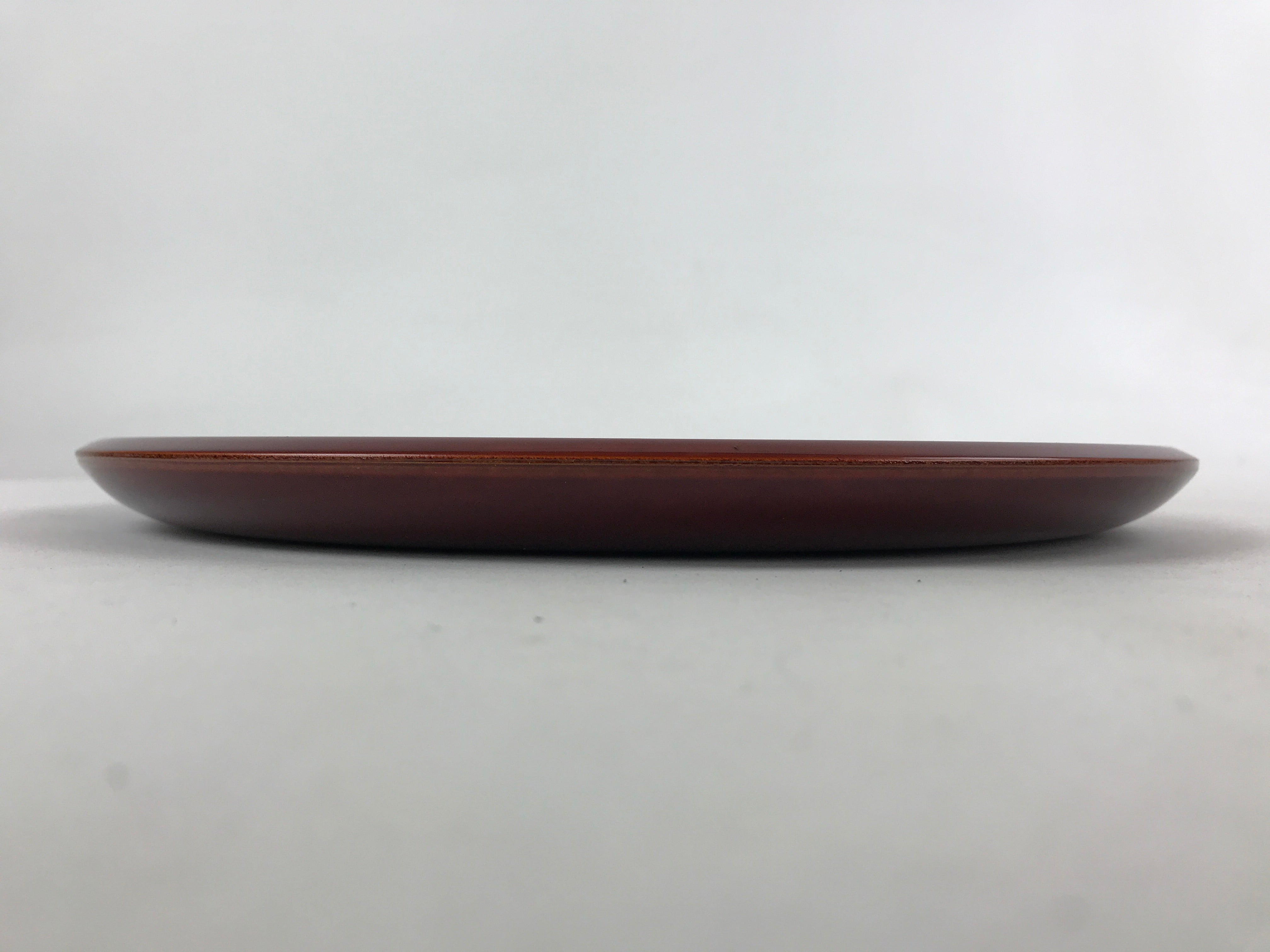 Japanese Lacquered Wooden Serving Tray Vtg Round Brown Obon Party Tray LWB69