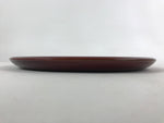 Japanese Lacquered Wooden Serving Tray Vtg Round Brown Obon Party Tray LWB69