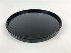 Japanese Lacquered Wooden Serving Tray Vtg Round Classic Obon Black Tea UR992