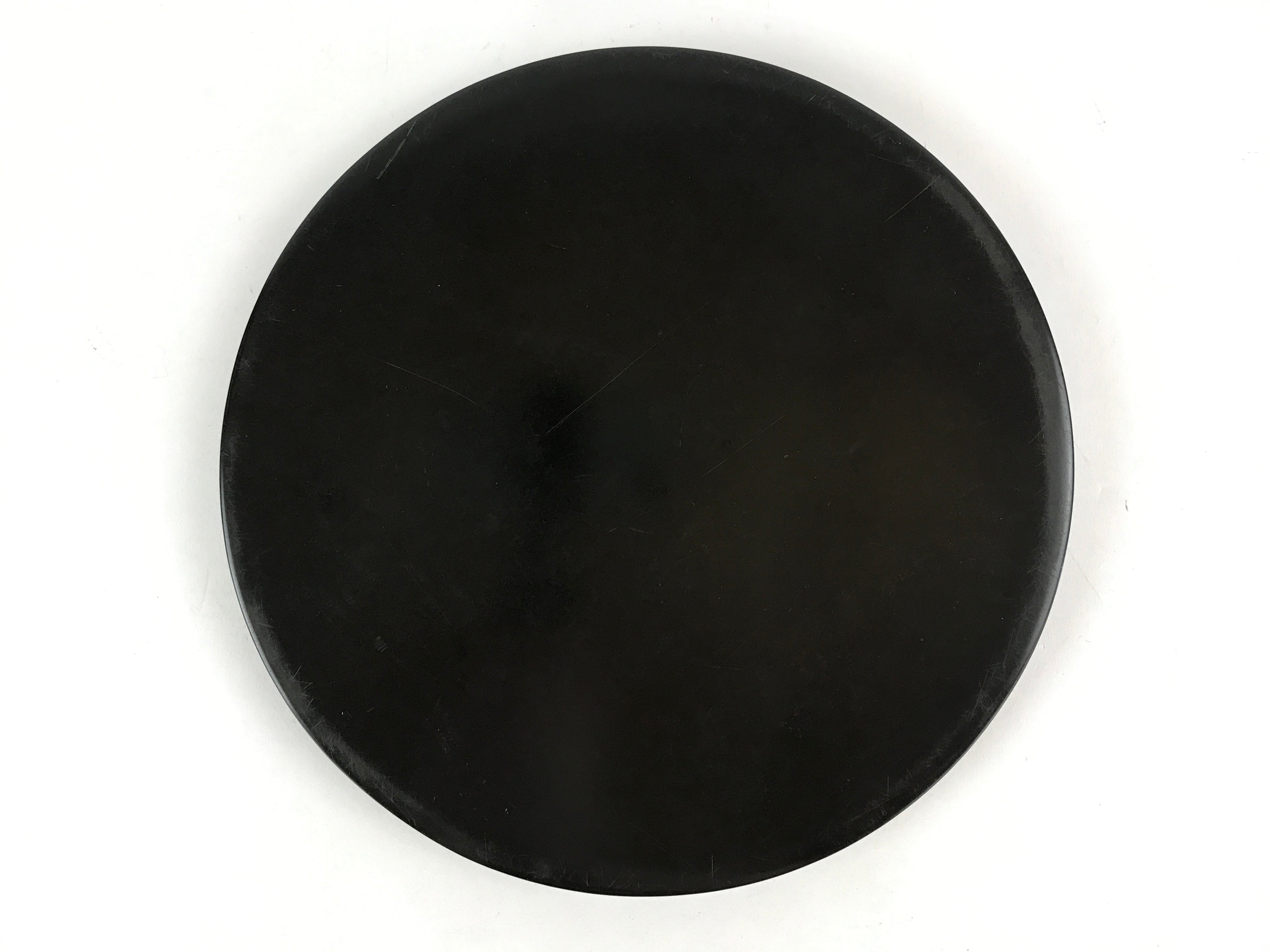 Japanese Lacquered Wooden Serving Tray Vtg Round Classic Obon Black Tea UR992
