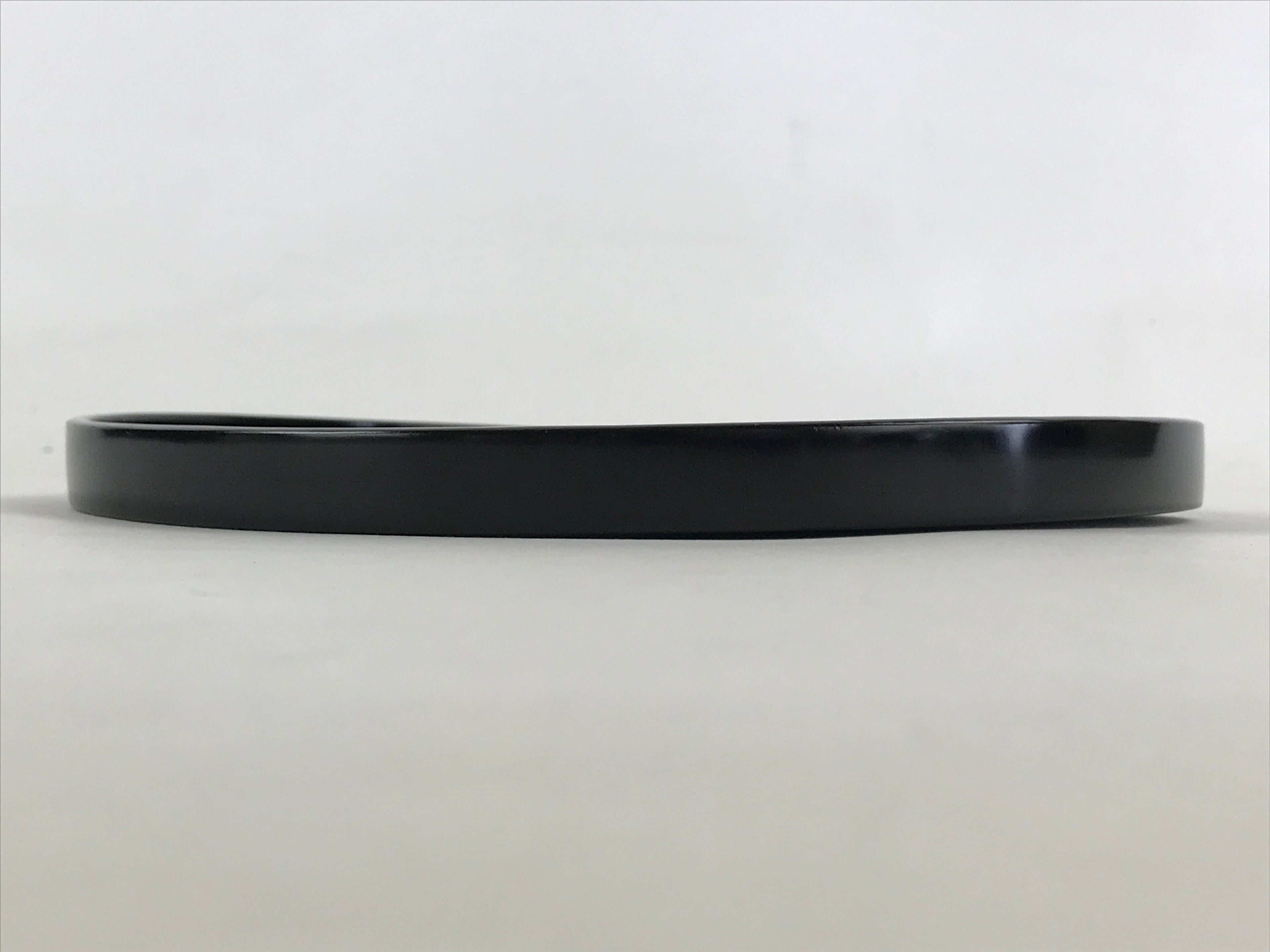 Japanese Lacquered Wooden Serving Tray Vtg Round Classic Obon Black Tea UR992