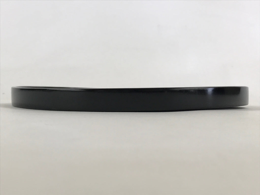 Japanese Lacquered Wooden Serving Tray Vtg Round Classic Obon Black Tea UR992