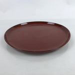 Japanese Lacquered Wooden Serving Tray Vtg Round Obon Brown Black L359