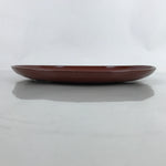 Japanese Lacquered Wooden Serving Tray Vtg Round Obon Brown Black L359