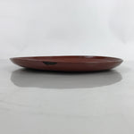 Japanese Lacquered Wooden Serving Tray Vtg Round Obon Brown Black L359