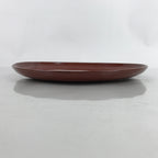 Japanese Lacquered Wooden Serving Tray Vtg Round Obon Brown Black L359