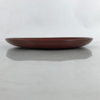 Japanese Lacquered Wooden Serving Tray Vtg Round Obon Brown Black L360