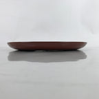 Japanese Lacquered Wooden Serving Tray Vtg Round Obon Brown Black L360