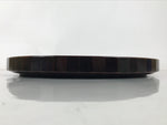 Japanese Lacquered Wooden Serving Tray Vtg Round Obon Brown Large LWB127