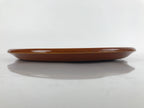 Japanese Lacquered Wooden Serving Tray Vtg Round Obon Hida Shunkei Brown L142
