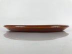 Japanese Lacquered Wooden Serving Tray Vtg Round Obon Hida Shunkei Brown L142