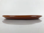 Japanese Lacquered Wooden Serving Tray Vtg Round Obon Hida Shunkei Brown L142