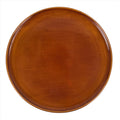 Japanese Lacquered Wooden Serving Tray Vtg Round Obon Hida Shunkei Brown L142
