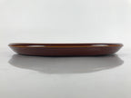 Japanese Lacquered Wooden Serving Tray Vtg Round Obon Hida Shunkei Brown L143
