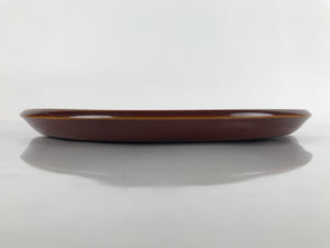 Japanese Lacquered Wooden Serving Tray Vtg Round Obon Hida Shunkei Brown L143