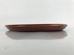 Japanese Lacquered Wooden Serving Tray Vtg Round Obon Hida Shunkei Brown L143
