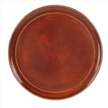 Japanese Lacquered Wooden Serving Tray Vtg Round Obon Hida Shunkei Brown L143