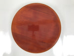 Japanese Lacquered Wooden Serving Tray Vtg Round Obon Hida Shunkei Brown LWB128