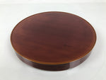 Japanese Lacquered Wooden Serving Tray Vtg Round Obon Hida Shunkei Brown LWB128