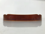 Japanese Lacquered Wooden Serving Tray Vtg Round Obon Hida Shunkei Brown LWB128