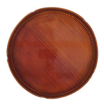 Japanese Lacquered Wooden Serving Tray Vtg Round Obon Hida Shunkei Brown LWB128