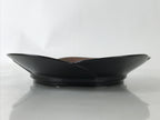 Japanese Lacquered Wooden Serving Tray Vtg Round Obon Plum Blossom Brown L393