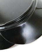 Japanese Lacquered Wooden Serving Tray Vtg Round Obon Plum Blossom Brown L393