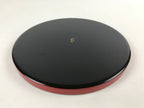 Japanese Lacquered Wooden Serving Tray Vtg Round Red Black Obon Wajima-nuri L66